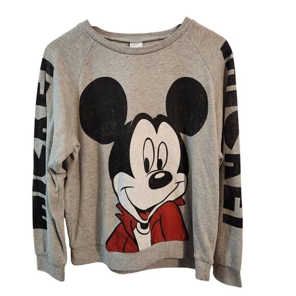 Disney Mickey Mouse sweatshirt grey cutout back size XL - Picture 1 of 7
